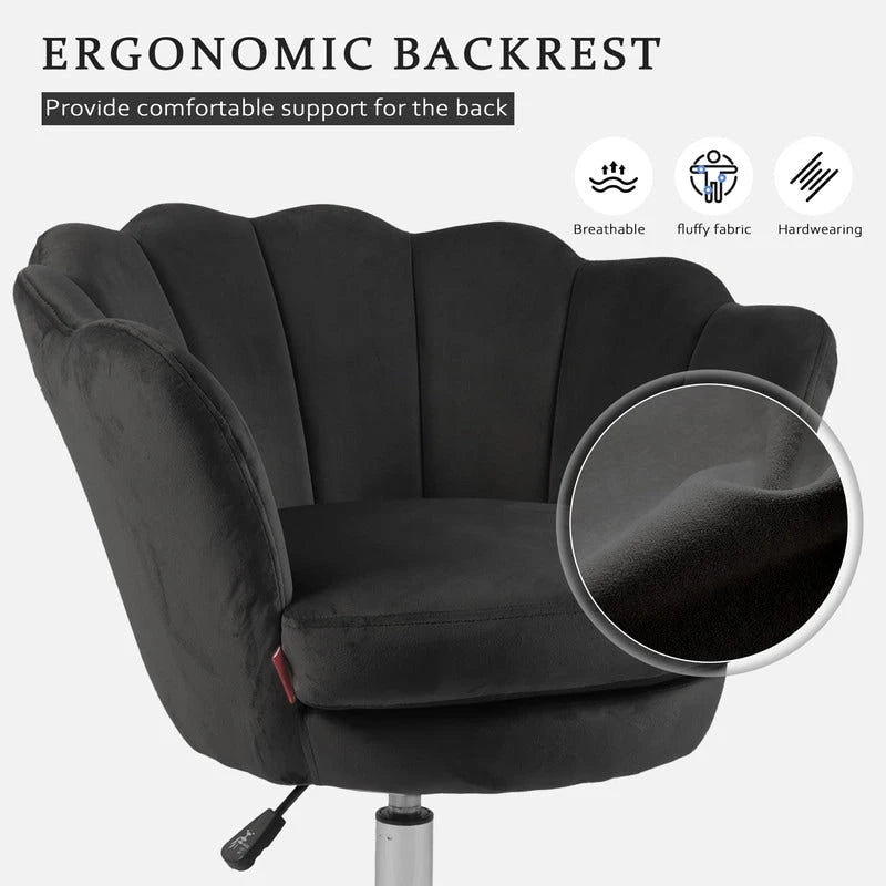 VANITII Accent Chair Swivel Vanity Chair Office Desk Chair With Wheels Modern Height Adjustable Pink/Grey/White