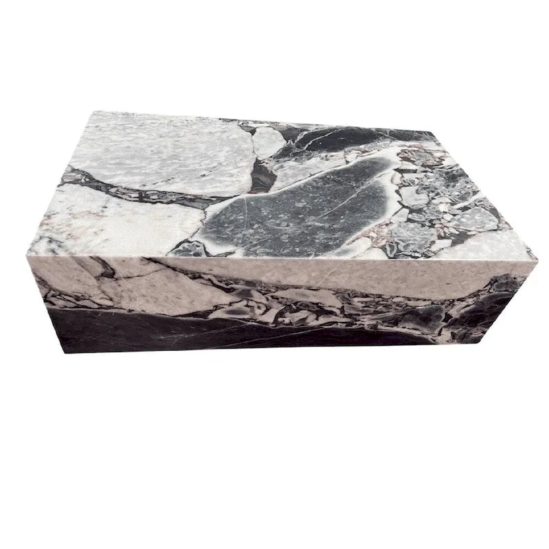 BETACH Genuine Marble Block Coffee Table - Blue Galaxy Marble