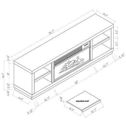 77 in. TV Stand Console for Tvs up to 85 in. with Fireplace - 77 inches in width