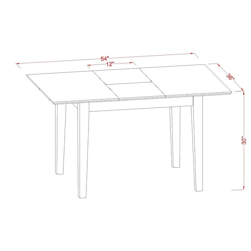 East West Furniture Dining Table Set - A Rectangle Kitchen Table and Dinette Chairs, 36x54 Inch, Mahogany(Pieces Option)