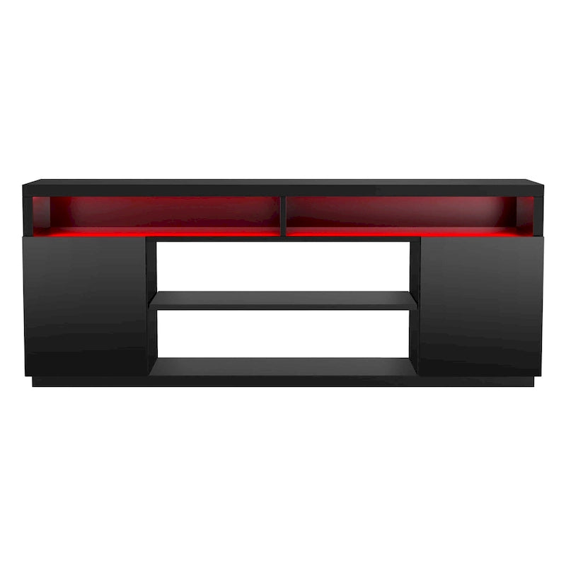 68 Modern Black Rectangular RGB LED TV Stand Media Console for up to 75 TV
