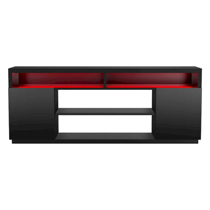 68 Modern Black Rectangular RGB LED TV Stand Media Console for up to 75 TV