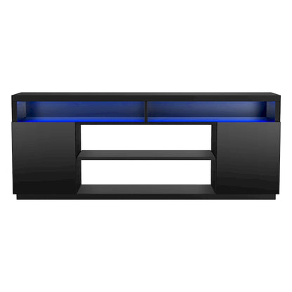 68 Modern Black Rectangular RGB LED TV Stand Media Console for up to 75 TV