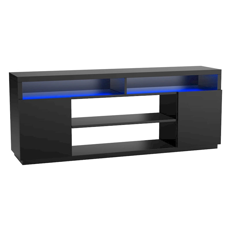 68 Modern Black Rectangular RGB LED TV Stand Media Console for up to 75 TV
