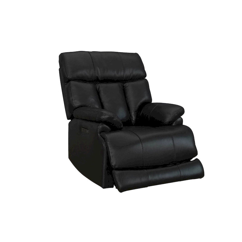 Genuine leather Black Power Recliner Zero Gravity Dual Power Recliner Adjustable Headrest Extendable Footrest
