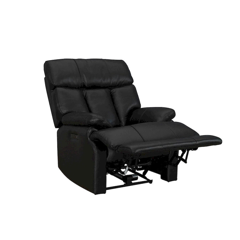 Genuine leather Black Power Recliner Zero Gravity Dual Power Recliner Adjustable Headrest Extendable Footrest