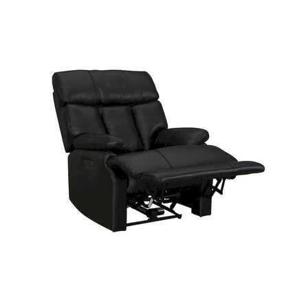 Genuine leather Black Power Recliner Zero Gravity Dual Power Recliner Adjustable Headrest Extendable Footrest
