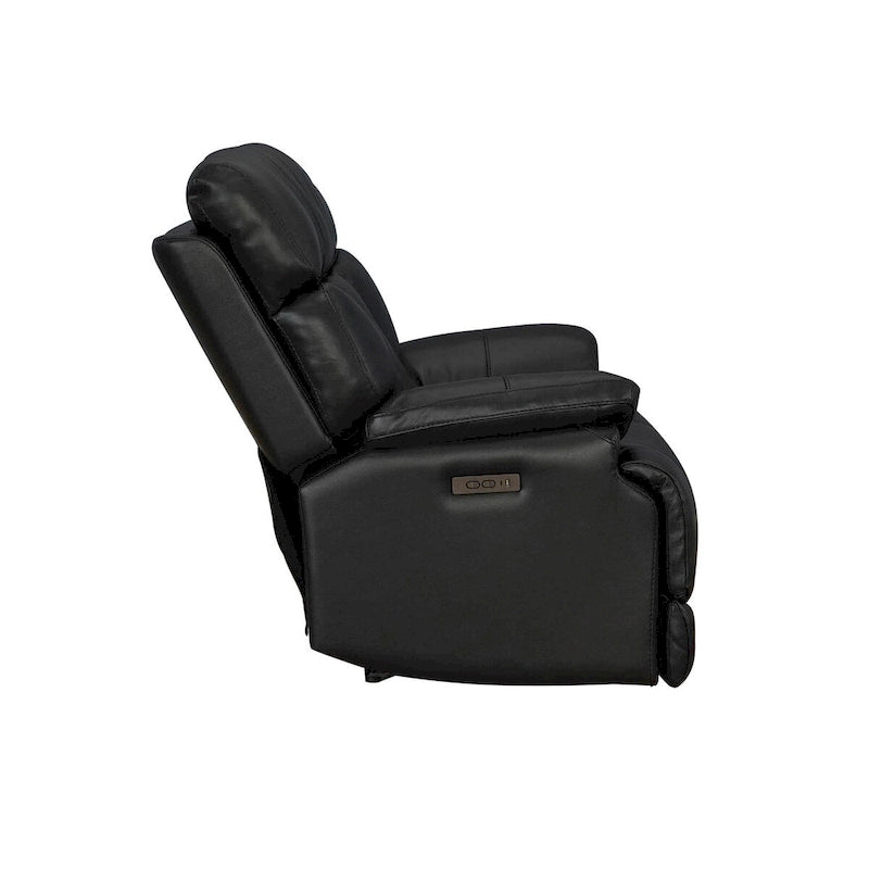 Genuine leather Black Power Recliner Zero Gravity Dual Power Recliner Adjustable Headrest Extendable Footrest