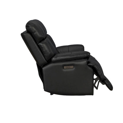 Genuine leather Black Power Recliner Zero Gravity Dual Power Recliner Adjustable Headrest Extendable Footrest