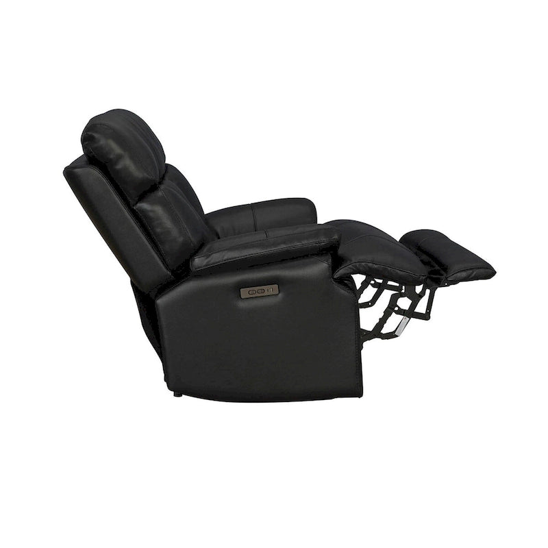 Genuine leather Black Power Recliner Zero Gravity Dual Power Recliner Adjustable Headrest Extendable Footrest