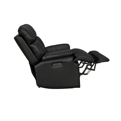 Genuine leather Black Power Recliner Zero Gravity Dual Power Recliner Adjustable Headrest Extendable Footrest