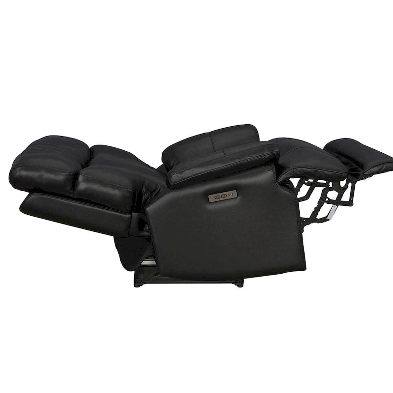 Genuine leather Black Power Recliner Zero Gravity Dual Power Recliner Adjustable Headrest Extendable Footrest