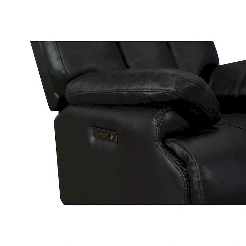 Genuine leather Black Power Recliner Zero Gravity Dual Power Recliner Adjustable Headrest Extendable Footrest