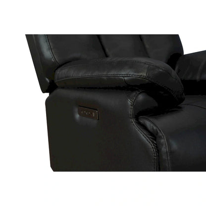Genuine leather Black Power Recliner Zero Gravity Dual Power Recliner Adjustable Headrest Extendable Footrest