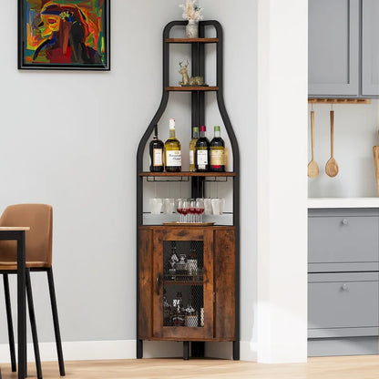 Moasis 71 Industrial Corner Wine Rack - 15.7L x 15.7W x 71H