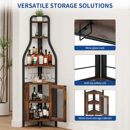 Moasis 71 Industrial Corner Wine Rack - 15.7L x 15.7W x 71H