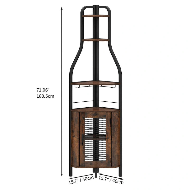 Moasis 71 Industrial Corner Wine Rack - 15.7L x 15.7W x 71H