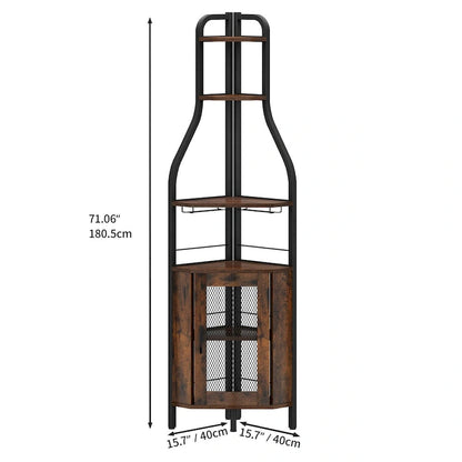 Moasis 71 Industrial Corner Wine Rack - 15.7L x 15.7W x 71H