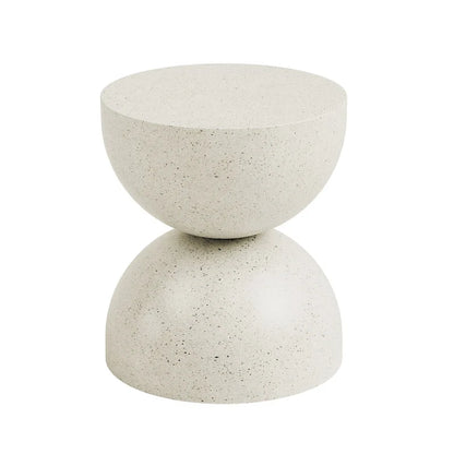 Alina Side Table Indoor/Outdoor Stone White w/ Gold Flakes