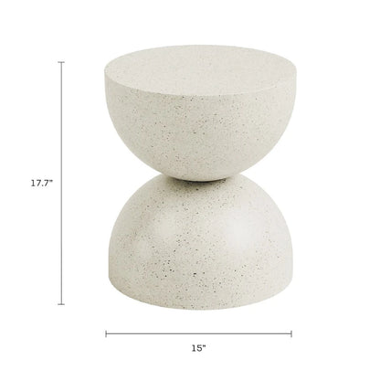 Alina Side Table Indoor/Outdoor Stone White w/ Gold Flakes