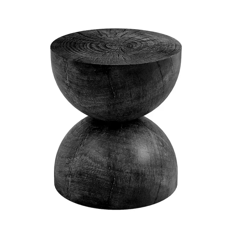 Alina Side Table Indoor/Outdoor Stone White w/ Gold Flakes