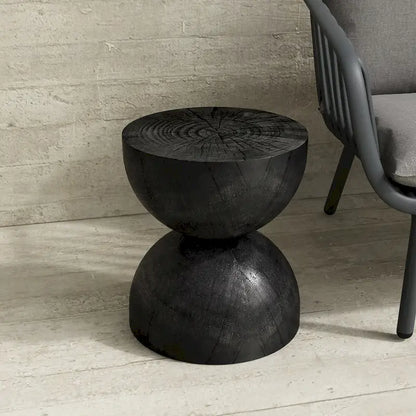 Alina Side Table Indoor/Outdoor Stone White w/ Gold Flakes