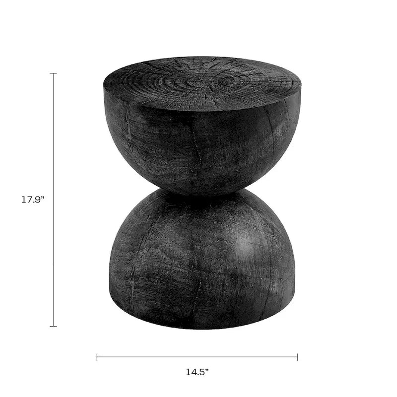 Alina Side Table Indoor/Outdoor Stone White w/ Gold Flakes