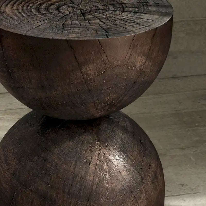 Alina Side Table Indoor/Outdoor Stone White w/ Gold Flakes