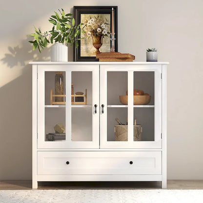 Versatile Storage Cabinet Glass Doors Buffet/Sideboard