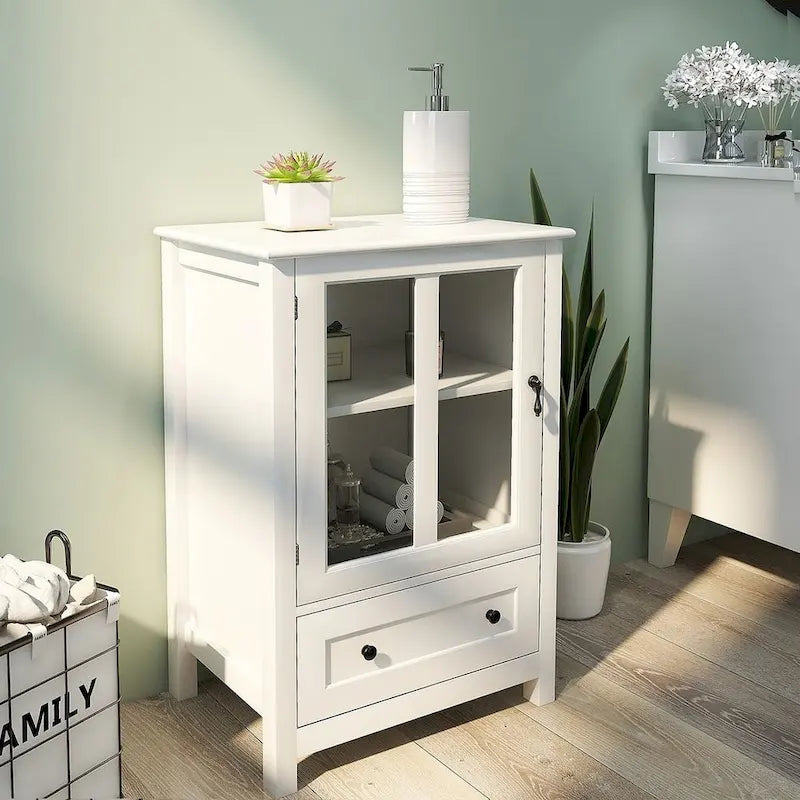 Versatile Storage Cabinet Glass Doors Buffet/Sideboard