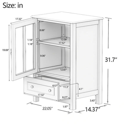 Versatile Storage Cabinet Glass Doors Buffet/Sideboard