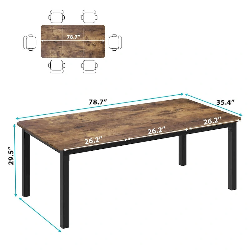 Industrial Dining Table For 6~8 People