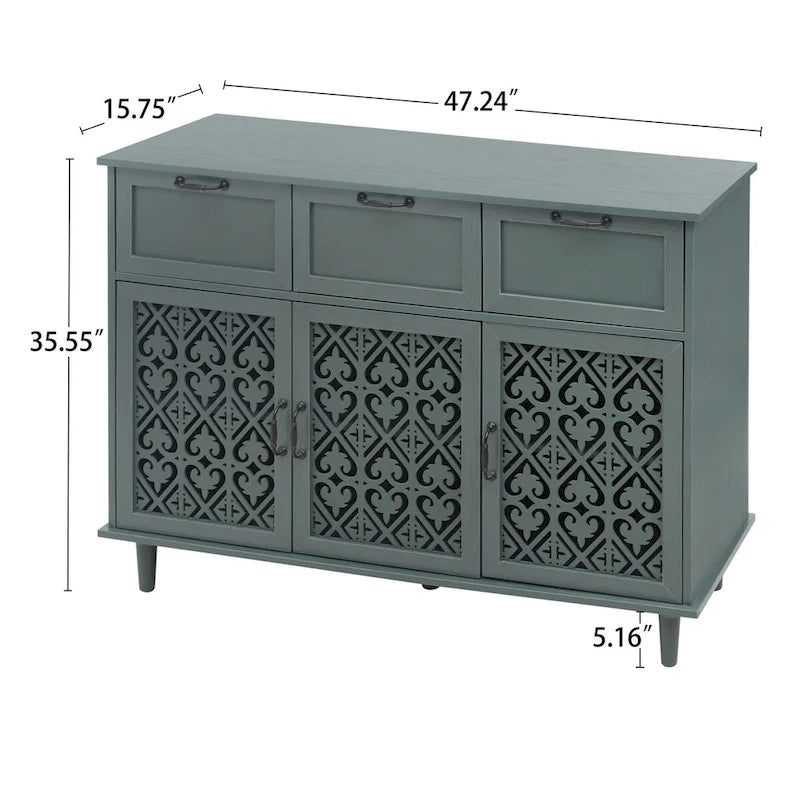 3 Door 3 Drawer Cabinet for Bedroom Living Room