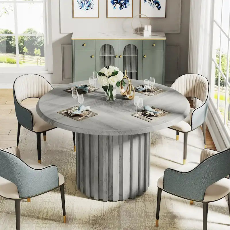 43.3 Inches Round Modern Dining Table for 4 for Dining Room