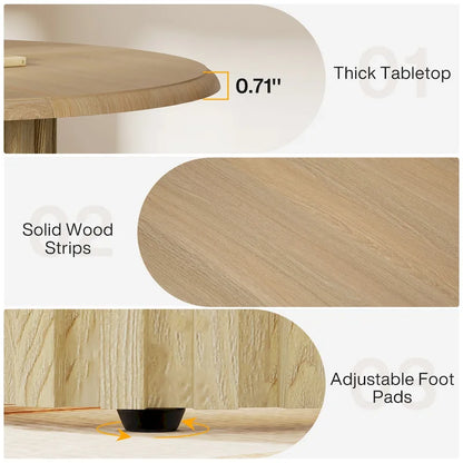 43.3 Inches Round Modern Dining Table for 4 for Dining Room