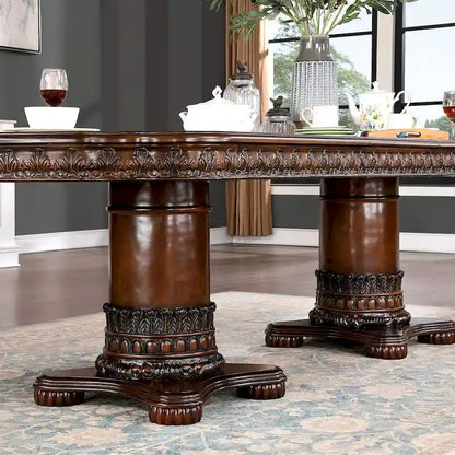 Furniture of America Abeena Traditional Cherry Solid Wood 7-Piece Expandable Dining Table Set