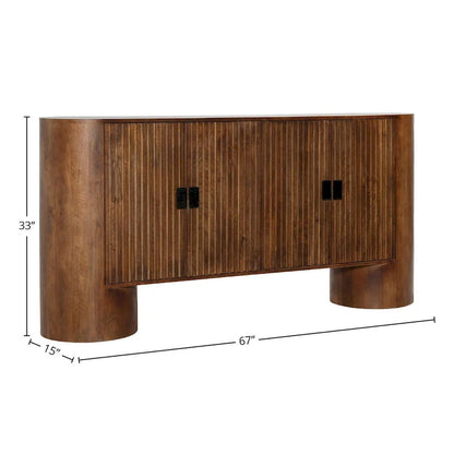 Saddle 67 Wide Sideboard, Medium Brown