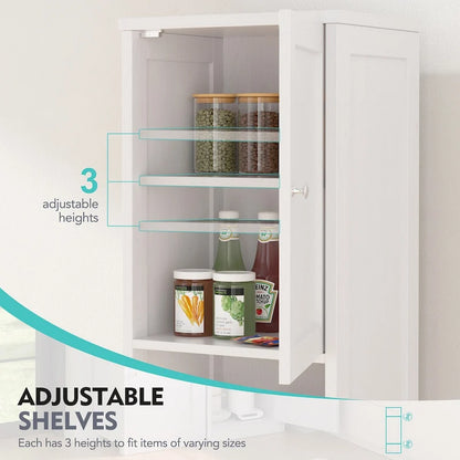 Futzca Tall Bathroom Storage Cabine, 64H Freestanding Narrow Storage Pantry Cabinet