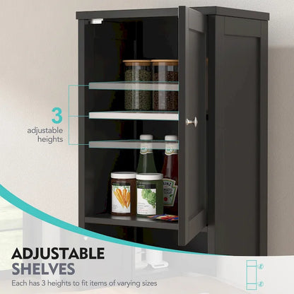 Futzca Tall Bathroom Storage Cabine, 64H Freestanding Narrow Storage Pantry Cabinet