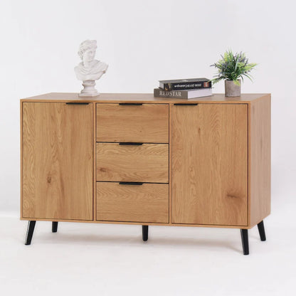 Sideboard Buffet Cabinet with Storage, Wood Coffee Bar Cabinet with Drawers & Doors
