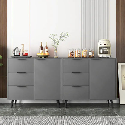 Sideboard Buffet Cabinet with Storage, Wood Coffee Bar Cabinet with Drawers & Doors
