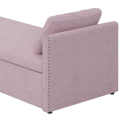 Modern Upholstered Chaise Lounger Daybed Small Single Daybed with 2 Drawers for Living Rooms