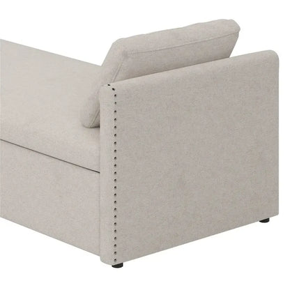 Modern Upholstered Chaise Lounger Daybed Small Single Daybed with 2 Drawers for Living Rooms