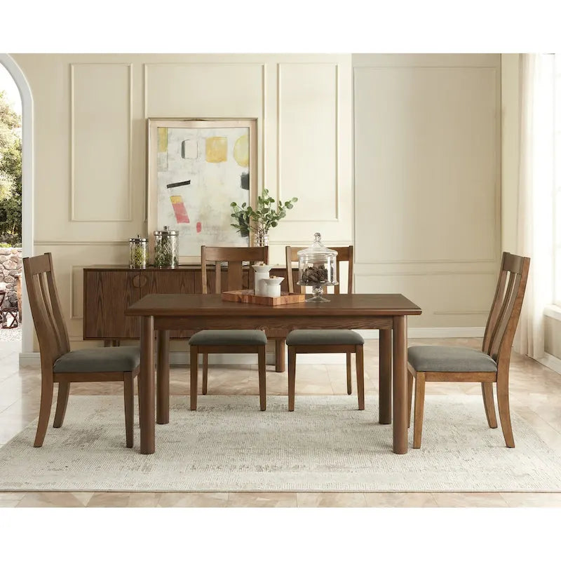 60Rectangular Dining Table for 6 Person,Kitchen Table,Wooden Dinner Room Table with Solid Wood Legs,Ultra Easy to Assemble