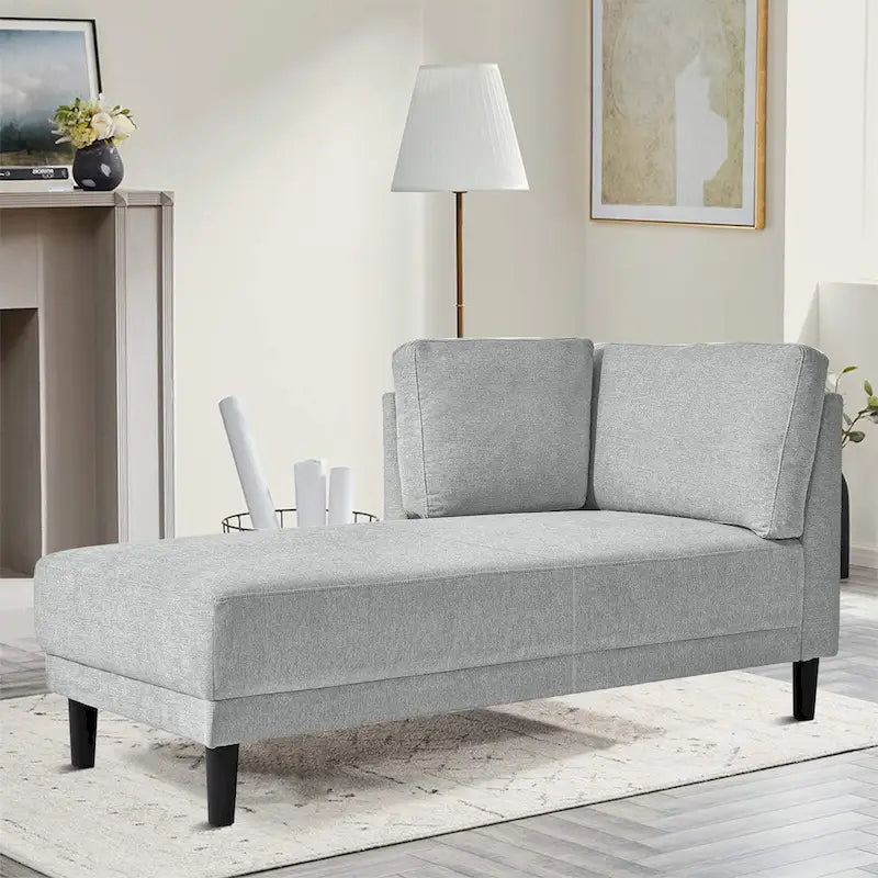 Stylish Indoor Linen Fabric Upholstered Single Leisure Chaise Lounge Chair