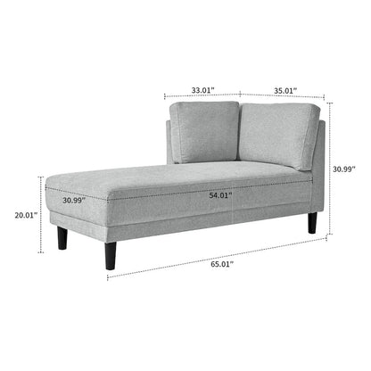 Stylish Indoor Linen Fabric Upholstered Single Leisure Chaise Lounge Chair