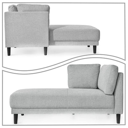 Stylish Indoor Linen Fabric Upholstered Single Leisure Chaise Lounge Chair