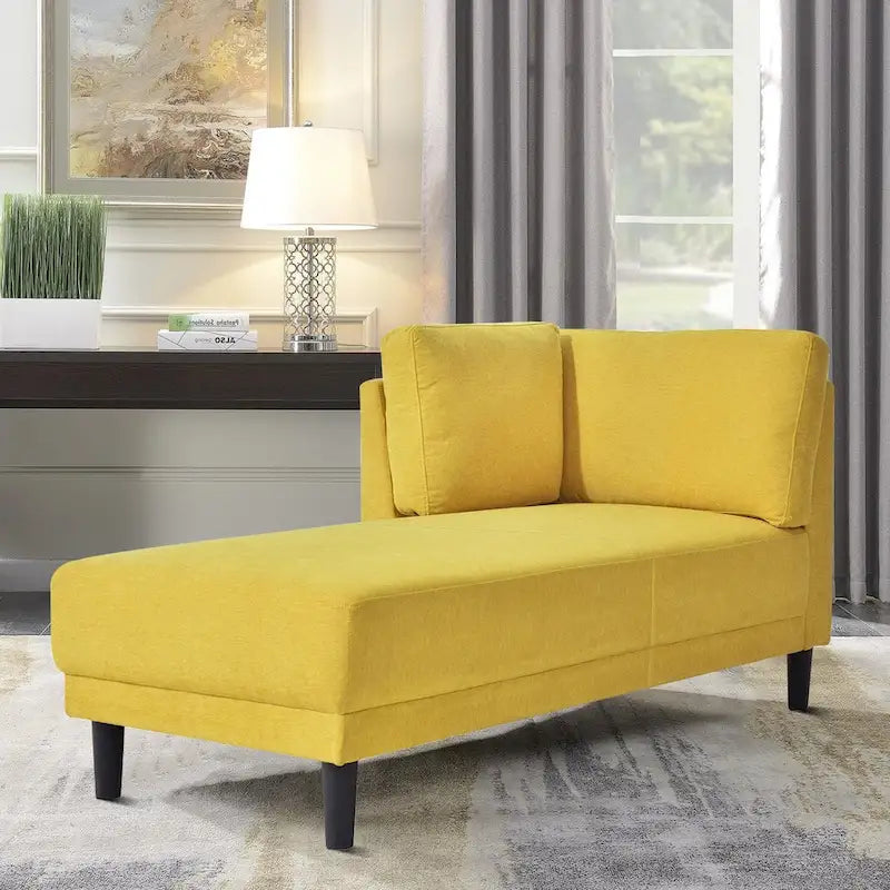 Stylish Indoor Linen Fabric Upholstered Single Leisure Chaise Lounge Chair