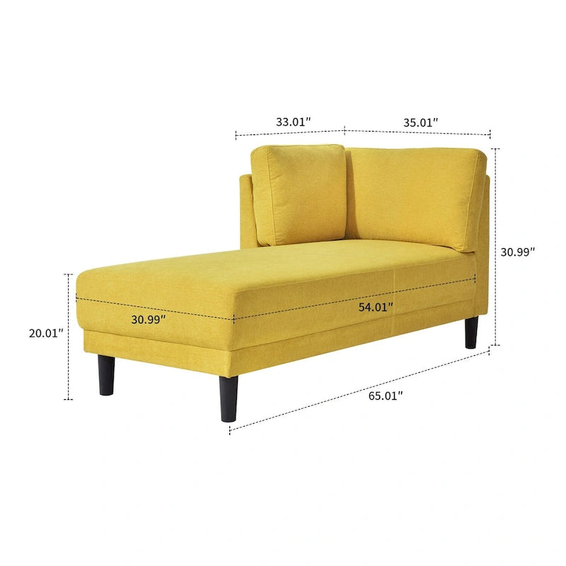 Stylish Indoor Linen Fabric Upholstered Single Leisure Chaise Lounge Chair