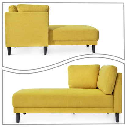 Stylish Indoor Linen Fabric Upholstered Single Leisure Chaise Lounge Chair